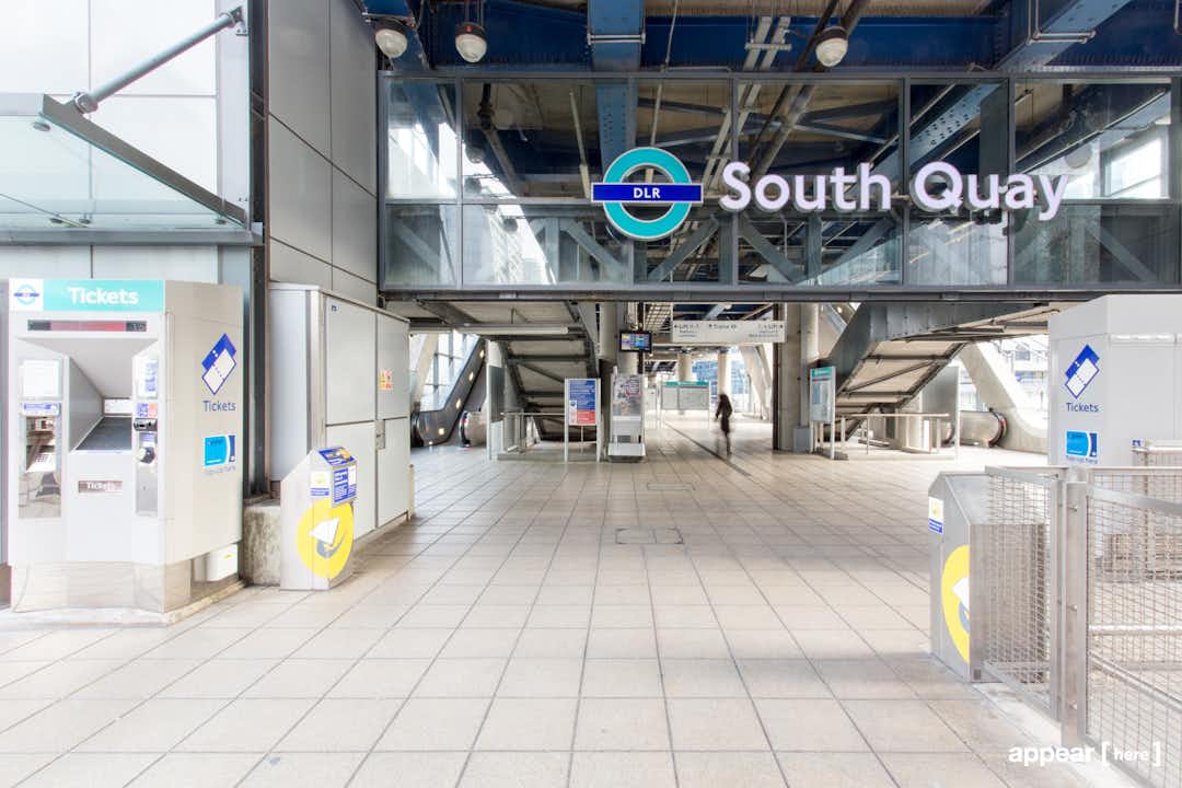 The Waterside Experiential Area - South Quay Station, London Docklands
